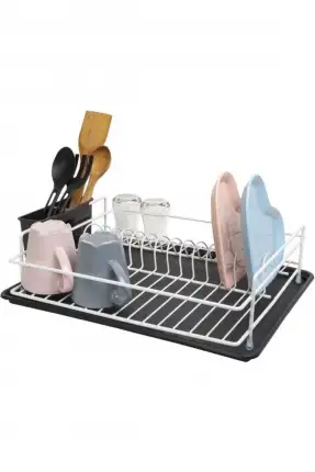 Doğrular Perilla Metal Bulaşıklık Tabaklık Tek Katlı - Beyaz - 71106