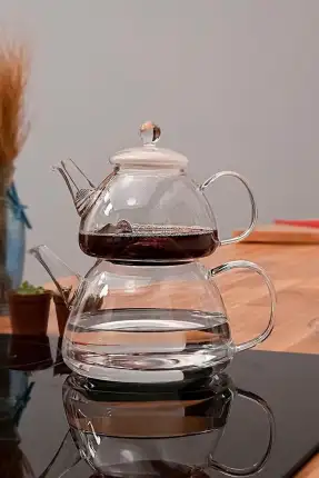 Kosova Vadi Isıya Dayanıklı Borosilikat Cam Çaydanlık - KYE-0517