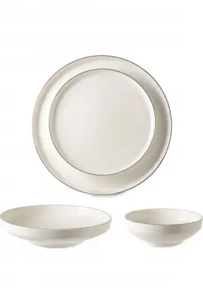 Sembol Helen Silver Bone China 24 Parça 6 Kişilik Yemek Takımı