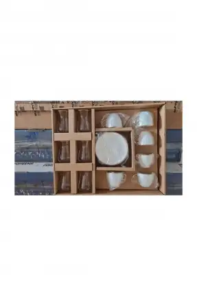 Sima 2045 Yaldızlı 18 Parça Çay Kahve İkram Seti