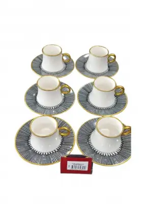 Sima Line Yaldızlı 12 Parça Kahve Fincan Takımı