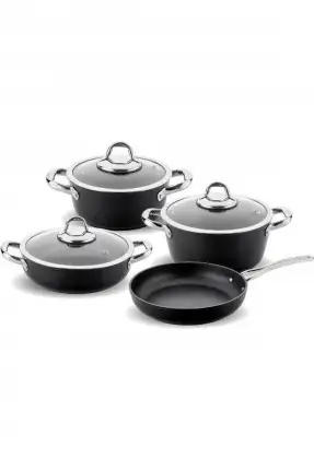 FMS Karam 7 Parça Titanyum Tencere Seti - Siyah - G5022