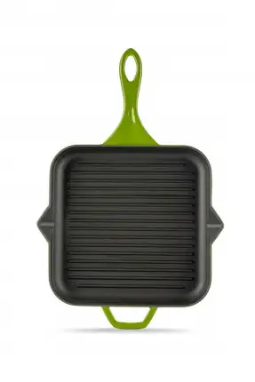 Hosse HSKGTV 2828 Kare Grill Döküm Tava – 28x28 cm (Yardımcı Kulplu) Yeşil