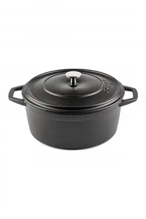 Hosse Demir Döküm 24 cm Derin Tencere Siyah - HS Y DT 24