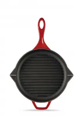 Hosse Yuvarlak Döküm Grill Izgara Tava 24cm Kırmızı HS Y GTV 24