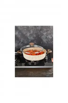 Falez Creamy Granit Karnıyarık Tenceresi Krem