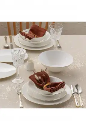 Emsan Elmira Gold Fine Bone 59 Parça 12 Kişilik Yemek Takımı