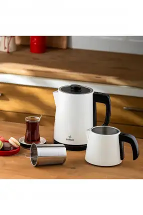 Emsan Bella Gusto Çay Makinesi 1650 W Paslanmaz Çelik 1.8 Lt Krem