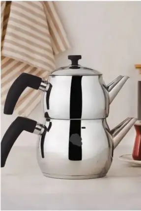 BY Kardelen Orta Küre Çaydanlık Takımı Siyah