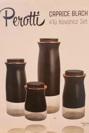 Perotti Caprice Black 4'lü Kavanoz Set Siyah