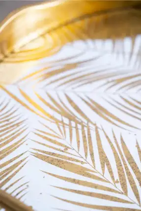 Vega 2'li Gold Cam Tepsi - 43.5/37.5 cm Gold