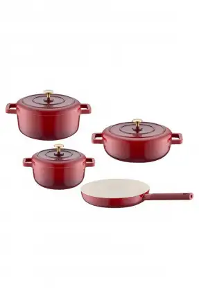 Emsan Red Royal 7 Parça Tencere Seti