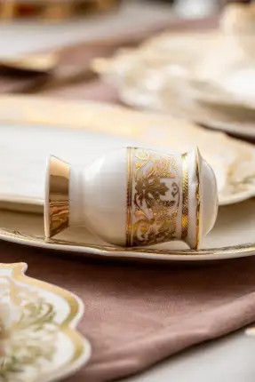 Acar Jasmine 60 Parça 12 Kişilik Gold Porselen Yemek Takımı