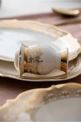 Acar Rosella 60 Parça 12 Kişilik Gold Porselen Yemek Takımı