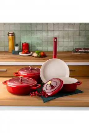 Emsan Red Royal 7 Parça Tencere Seti