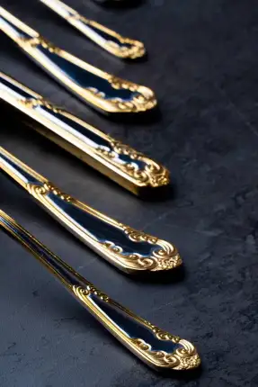 Acar Floransa 12 Kişilik 72 Parça Çatal Kaşık Bıçak Seti - Gold