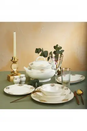 Emsan New Bone Sare 60 Parça 12 Kişilik Yemek Takımı