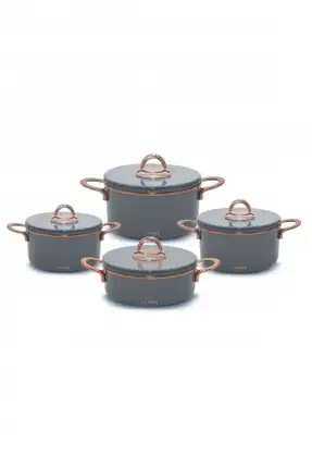 Neva Grizay 8 Parça Graye Tencere Seti