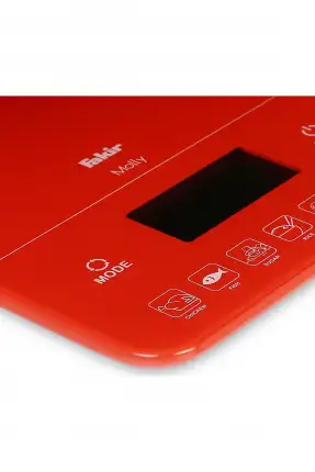 Fakir Molly Dijital Mutfak Tartısı ve Tek Tuş Kalori Ölçer Kırmızı