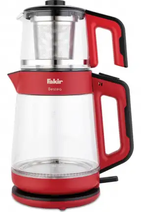 Fakir Bestea 1900 W Cam Çay Makinesi - Kırmızı-Siyah