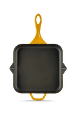 Hosse 28x28 cm Kare Çift Kulplu Döküm Kızartma Tava Sarı - HS K KTV 2828