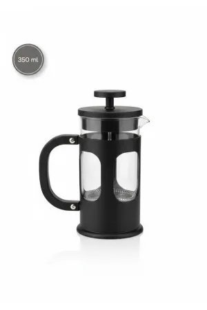 Arow 350 ml Borosilikat Cam French Press - Filtre Kahve ve Bitki Çayı Demleyici - Siyah D-854