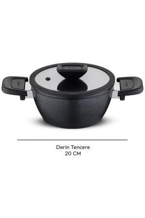 Emsan Diamente Exclusive 20cm Derin Tencere - Siyah