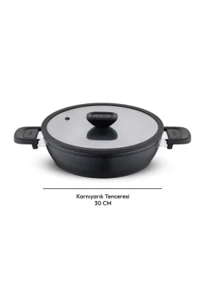 Emsan Diamente Exclusive 30cm Karnıyarık Tenceresi - Siyah