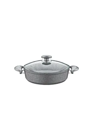 Oms Granit Basık Karnıyarık Tenceresi 30X8,5cm Gri - 3310
