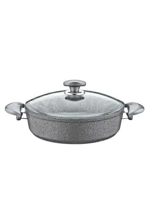 Oms Granit Basık Karnıyarık Tenceresi 32X9cm Gri - 3310