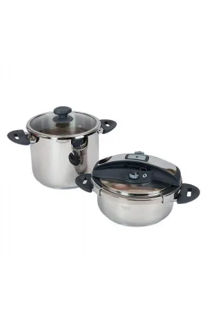 Esse Essenso Steam-Cook Düdüklü Tencere Seti 7+3.5 Lt Siyah