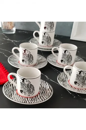 Regna Home Harmony Zebra 6 Kişilik Kahve Fincan Takımı (HBF-12-KFT-ZEB )