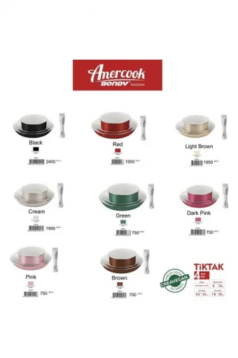 Amercook Bondy 4 Parça Tava Seti Siyah