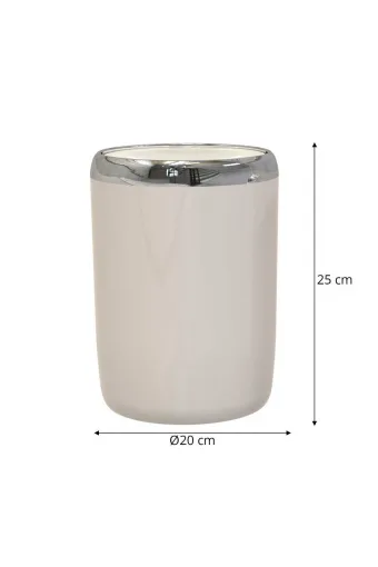 Primanova Lima Krom Dekorlu Bej 6Lt Plastik Çöp Kovası - M-E06-09-P