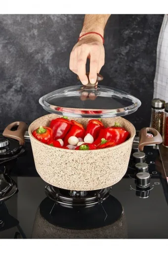 Falez Creamy Granit Derin Tencere