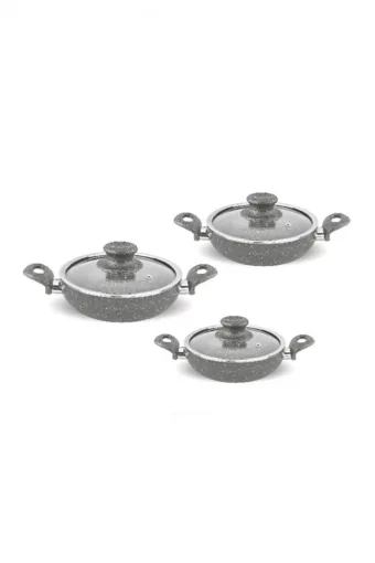 FMS Mercan 6 Parça Granit Sahan Seti - Gri - GM501GRI