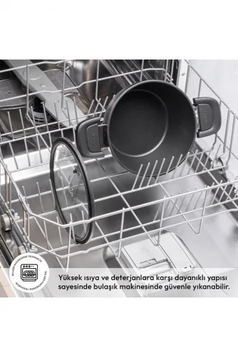 Emsan Diamente Exclusive 24cm Derin Tencere - Siyah
