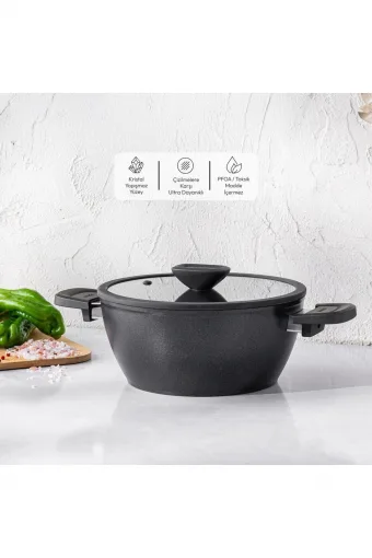 Emsan Diamente Exclusive 24cm Derin Tencere - Siyah