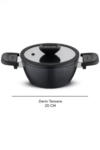 Emsan Diamente Exclusive 20cm Derin Tencere - Siyah