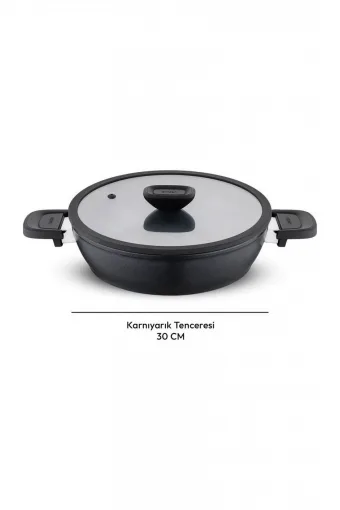Emsan Diamente Exclusive 30cm Karnıyarık Tenceresi - Siyah