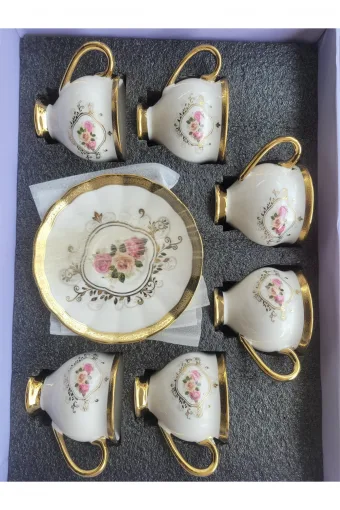 Paçi Home Fleur Yaldızlı 6 Kişilik Fincan Takımı P/POR-102092