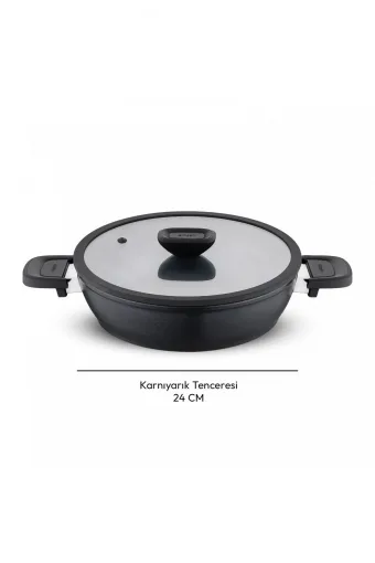 Emsan Diamente Exclusive 24cm Karnıyarık Tenceresi - Siyah