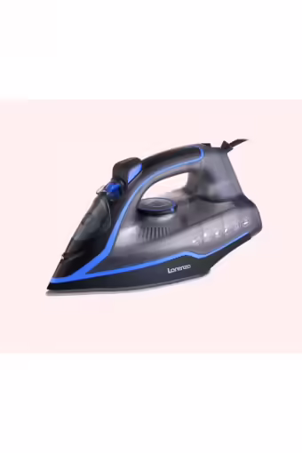 Lorenzo Flow Nano Seramik Taban 2200 W Buharlı Ütü Siyah - Mavi LRZ-1064