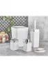 Noble Life Plus 5 Parça Akrilik Metalize Kaplamalı Lüx Banyo Seti Siyah - Beyaz