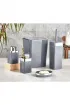 Noble Life Plus 5 Parça Akrilik Metalize Kaplamalı Lüx Banyo Seti Siyah - Gri