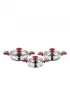 FMS Kırmızı Büyük Omlet Seti - 5004KRM - İnox