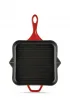 Hosse HSKGTV 2828 Kare Grill Döküm Tava – 28x28 cm (Yardımcı Kulplu) Sarı - Kırmızı