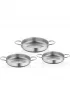 By Kardelen 3'lü Omlet Seti – Inox (18-20-22 cm) - Gümüş