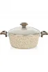 Falez Creamy Granit Derin Tencere - Krem
