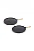 FMS Döküm Granit Çift Taraflı Grill ve Gözleme Tava - Siyah - 36cm - D3019SYH - Siyah
